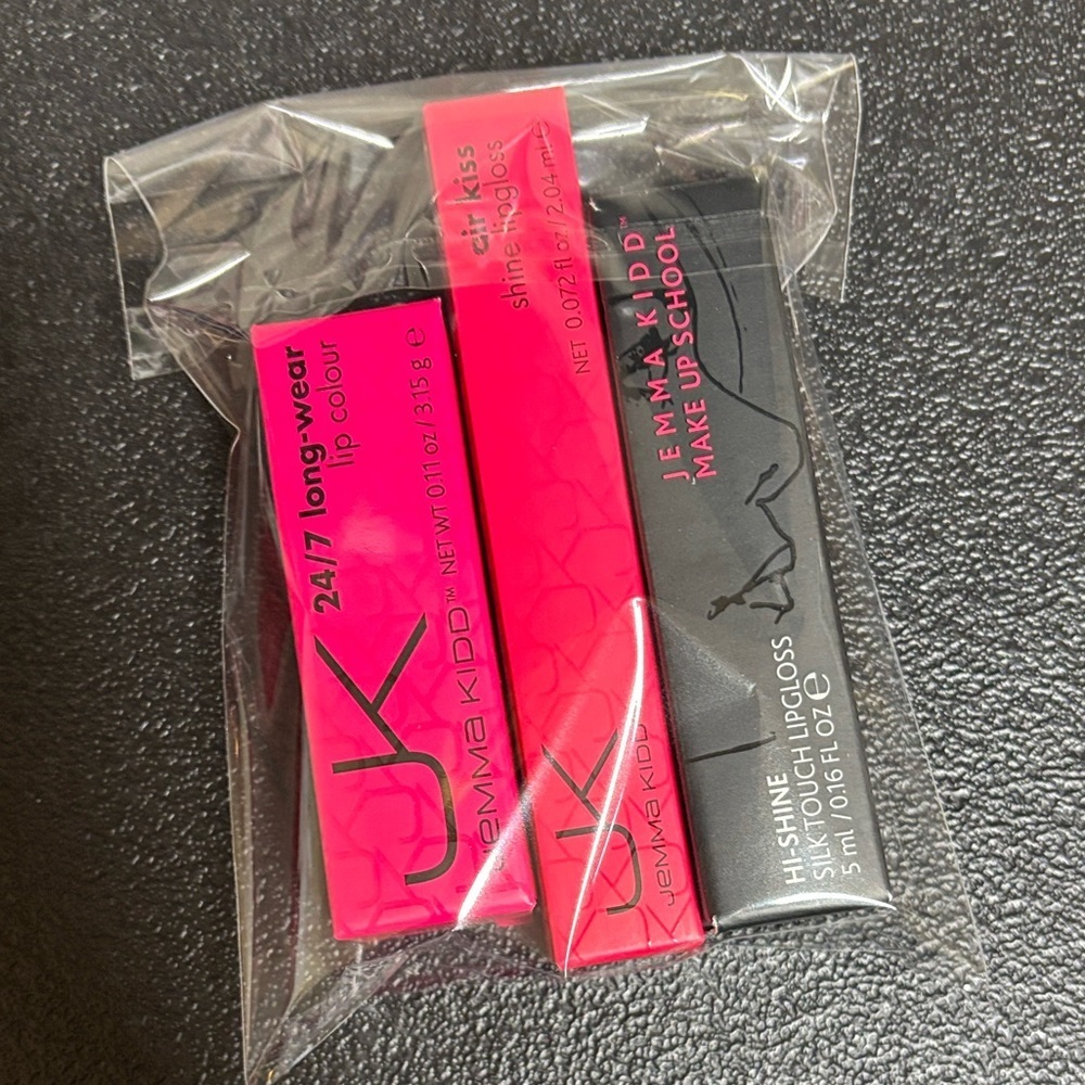 New Jemma Kidd Lip Color Liner Lipgloss Full Size Bundle Pink Nude Shades Set